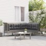 4-teiliges Gartenmöbel-Set und Kissen synthetisches Rattangrau von vidaXL, Gartensets - Ref: Foro24-319665, Preis: 252,19 €, ...