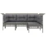 4-piece garden furniture set with gray synthetic rattan cushions by vidaXL, Garden sets - Ref: Foro24-319665, Price: 242,50 €...