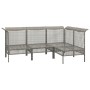 4-teiliges Gartenmöbel-Set und Kissen synthetisches Rattangrau von vidaXL, Gartensets - Ref: Foro24-319665, Preis: 252,19 €, ...