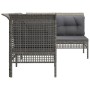 4-teiliges Gartenmöbel-Set und Kissen synthetisches Rattangrau von vidaXL, Gartensets - Ref: Foro24-319665, Preis: 252,19 €, ...