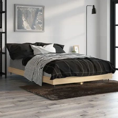 Estructura de cama madera de ingeniería roble Sonoma 120x190 cm de vidaXL, Camas y somieres - Ref: Foro24-832192, Precio: 96,...