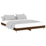 Oak brown engineered wood bed frame 160x200 cm by vidaXL, Beds and slatted bases - Ref: Foro24-832028, Price: 162,65 €, Disco...