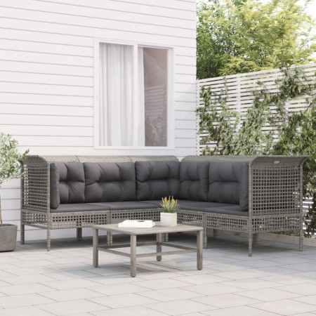 5-teiliges Gartenmöbel-Set und graue synthetische Rattankissen von vidaXL, Gartensets - Ref: Foro24-319666, Preis: 335,91 €, ...