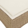 Juego de sofás de jardín en forma de L con cojines 3 pzas beige