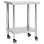 Küchenarbeitstisch mit Edelstahlrädern 80x45x85 cm von vidaXL, Wiederherstellung - Ref: Foro24-51635, Preis: 123,23 €, Rabatt: %