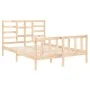 Estructura de cama madera maciza 140x190 cm de vidaXL, Camas y somieres - Ref: Foro24-3105905, Precio: 127,30 €, Descuento: %