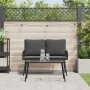 Conjunto de Comedor de Jardín 2 pcs Negro ratán sintético