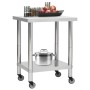 Küchenarbeitstisch mit Edelstahlrädern 80x45x85 cm von vidaXL, Wiederherstellung - Ref: Foro24-51635, Preis: 123,23 €, Rabatt: %