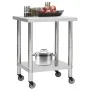 Mesa de trabajo para cocina con ruedas acero inox 80x45x85 cm de vidaXL, Restauración - Ref: Foro24-51635, Precio: 119,64 €, ...