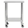 Kitchen work table with stainless steel wheels 80x45x85 cm by vidaXL, Restoration - Ref: Foro24-51635, Price: 119,64 €, Disco...