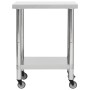 Küchenarbeitstisch mit Edelstahlrädern 80x45x85 cm von vidaXL, Wiederherstellung - Ref: Foro24-51635, Preis: 123,23 €, Rabatt: %