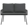 Conjunto de Comedor de Jardín 2 pcs Negro ratán sintético