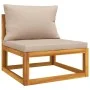 Central garden sofa solid teak wood with cream cushions by vidaXL, Modular outdoor sofas - Ref: Foro24-360005, Price: 117,60 ...