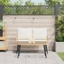 Conjunto de Comedor de Jardín 2 pcs Natural ratán sintético