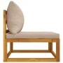 Central garden sofa solid teak wood with cream cushions by vidaXL, Modular outdoor sofas - Ref: Foro24-360005, Price: 117,60 ...