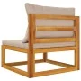 Central garden sofa solid teak wood with cream cushions by vidaXL, Modular outdoor sofas - Ref: Foro24-360005, Price: 117,60 ...
