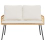 Conjunto de Comedor de Jardín 2 pcs Natural ratán sintético