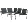 Conjunto de sofá de jardín 2 pcs Negro ratán sintético