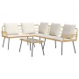 Conjunto de sofá de jardín 2 pcs Natural ratán sintético