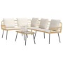 Conjunto de sofá de jardín 2 pcs Natural ratán sintético