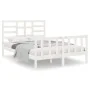 White solid wood bed frame 140x190 cm by vidaXL, Beds and slatted bases - Ref: Foro24-3105906, Price: 137,77 €, Discount: %