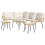 Conjunto de sofá de jardín 4 pcs Natural ratán sintético