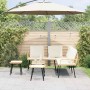 Conjunto de sofá de jardín 4 pcs Natural ratán sintético