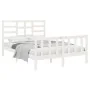 White solid wood bed frame 140x190 cm by vidaXL, Beds and slatted bases - Ref: Foro24-3105906, Price: 137,77 €, Discount: %