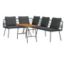 Conjunto de sofá de jardín 2 pcs Negro ratán sintético