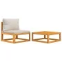 2-piece garden sofas with solid acacia wood cushions by vidaXL, Modular outdoor sofas - Ref: Foro24-360011, Price: 157,30 €, ...