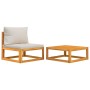 2-teilige Gartensofas mit Kissen aus massivem Akazienholz von vidaXL, Modulare Sofas für den Außenbereich - Ref: Foro24-36001...