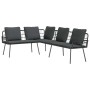 Conjunto de sofá de jardín 2 pcs Negro ratán sintético