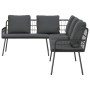 Conjunto de sofá de jardín 2 pcs Negro ratán sintético