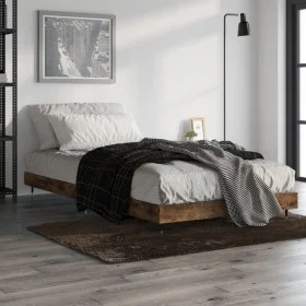 Smoked oak engineered wood bed frame 90x190 cm by vidaXL, Beds and slatted bases - Ref: Foro24-832202, Price: 70,35 €, Discou...