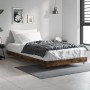 Estructura de cama madera de ingeniería roble ahumado 90x190 cm