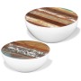 Set mesa de centro forma cuenco 2 uds madera maciza reciclada