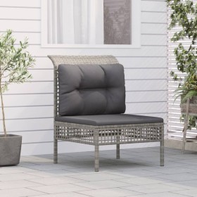 Zentrales Gartensofa mit synthetischem Rattankissen grau von vidaXL, Gartensets - Ref: Foro24-319667, Preis: 71,67 €, Rabatt: %