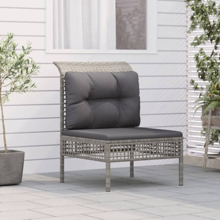Zentrales Gartensofa mit synthetischem Rattankissen grau von vidaXL, Gartensets - Ref: Foro24-319667, Preis: 71,67 €, Rabatt: %