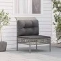 Central garden sofa with gray synthetic rattan cushion by vidaXL, Garden sets - Ref: Foro24-319667, Price: 70,58 €, Discount: %