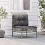 Zentrales Gartensofa mit synthetischem Rattankissen grau von vidaXL, Gartensets - Ref: Foro24-319667, Preis: 71,67 €, Rabatt: %