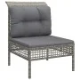 Central garden sofa with gray synthetic rattan cushion by vidaXL, Garden sets - Ref: Foro24-319667, Price: 70,58 €, Discount: %