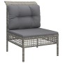 Zentrales Gartensofa mit synthetischem Rattankissen grau von vidaXL, Gartensets - Ref: Foro24-319667, Preis: 71,67 €, Rabatt: %