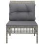 Central garden sofa with gray synthetic rattan cushion by vidaXL, Garden sets - Ref: Foro24-319667, Price: 71,67 €, Discount: %