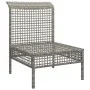 Central garden sofa with gray synthetic rattan cushion by vidaXL, Garden sets - Ref: Foro24-319667, Price: 70,58 €, Discount: %