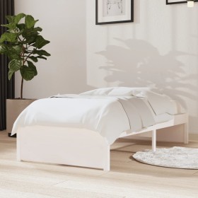 Weißer Einzelbettrahmen aus Massivholz, 75 x 190 cm von vidaXL, Betten und Lattenroste - Ref: Foro24-814910, Preis: 81,95 €, ...