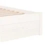 White single solid wood bed frame 75x190 cm by vidaXL, Beds and slatted bases - Ref: Foro24-814910, Price: 65,01 €, Discount: %