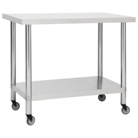 Küchenarbeitstisch mit Edelstahlrädern 80x60x85 cm von vidaXL, Wiederherstellung - Ref: Foro24-51636, Preis: 147,98 €, Rabatt: %