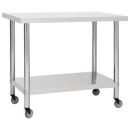 Küchenarbeitstisch mit Edelstahlrädern 80x60x85 cm von vidaXL, Wiederherstellung - Ref: Foro24-51636, Preis: 147,98 €, Rabatt: %