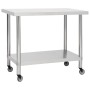 Küchenarbeitstisch mit Edelstahlrädern 80x60x85 cm von vidaXL, Wiederherstellung - Ref: Foro24-51636, Preis: 147,98 €, Rabatt: %
