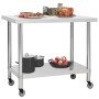 Küchenarbeitstisch mit Edelstahlrädern 80x60x85 cm von vidaXL, Wiederherstellung - Ref: Foro24-51636, Preis: 147,98 €, Rabatt: %
